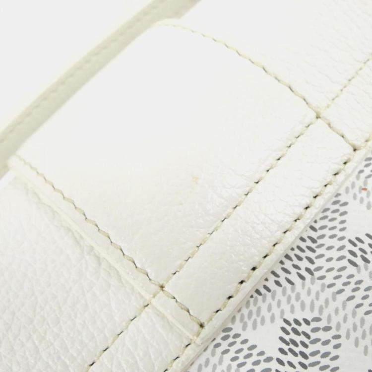 Pre Owned Goyard White Coated Canvas Leather Saigon Handbag