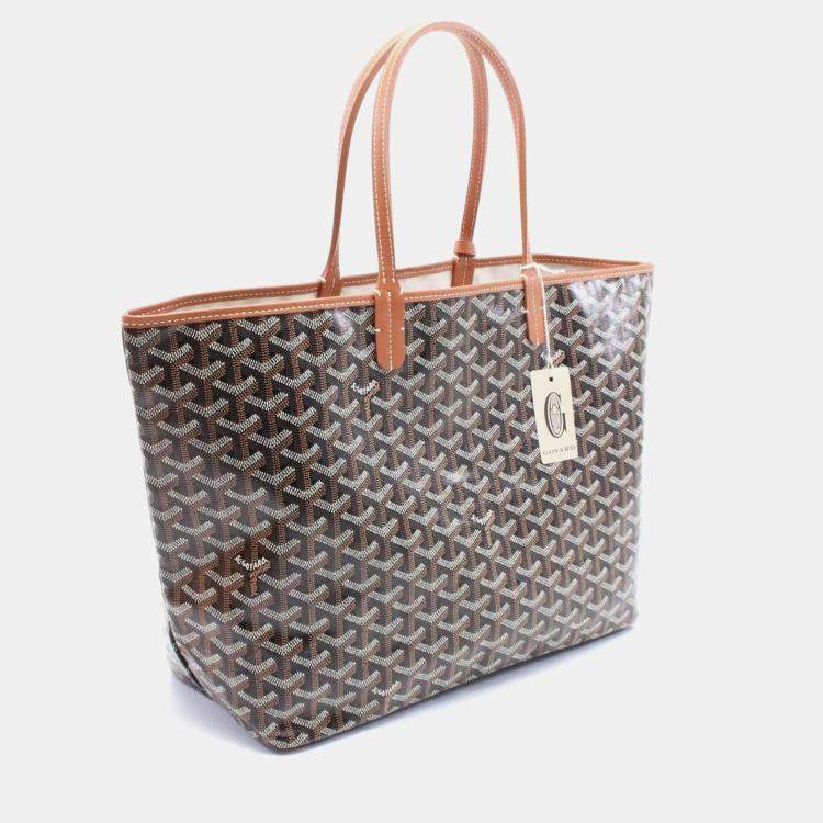 مملوكة مسبقًا Goyard Saint Louis Pm Tote Bag Coated Canvas And Leather Black Brown Multicolor