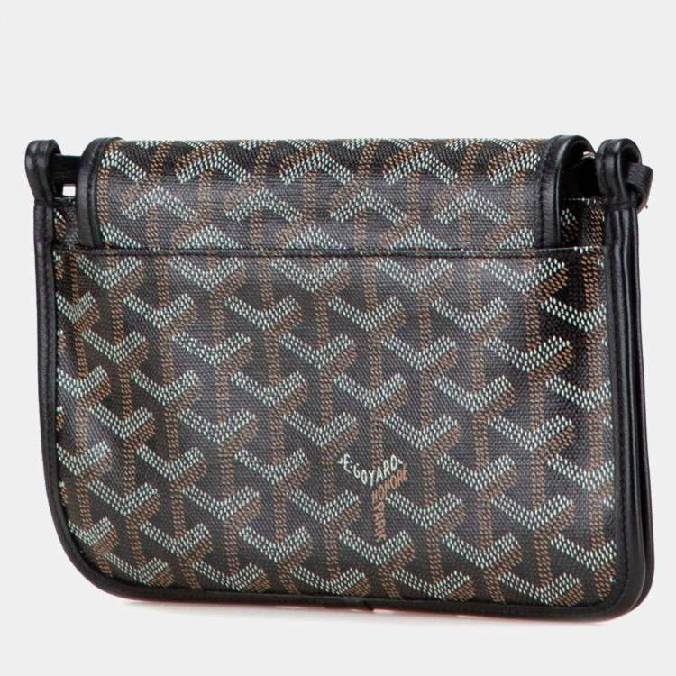 Pre Owned Goyard Plumet Pouch Wallet Black Leather