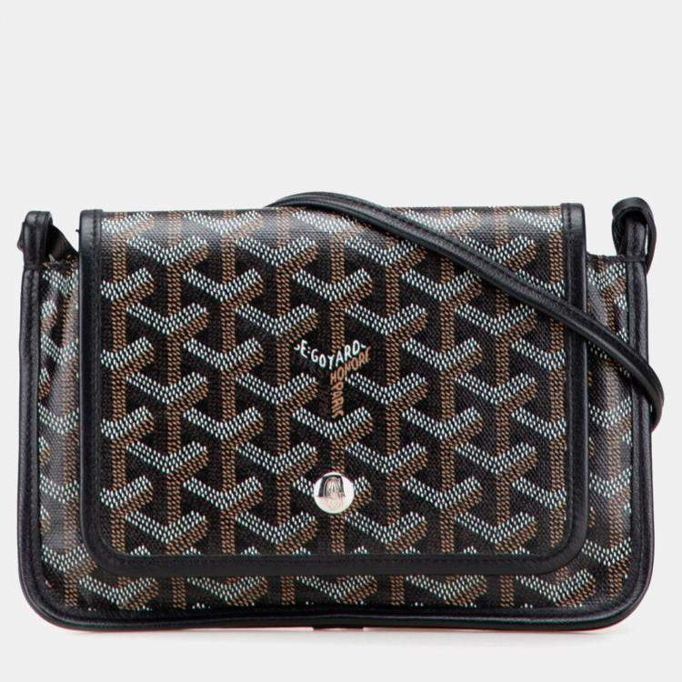 Pre Owned Goyard Plumet Pouch Wallet Black Leather