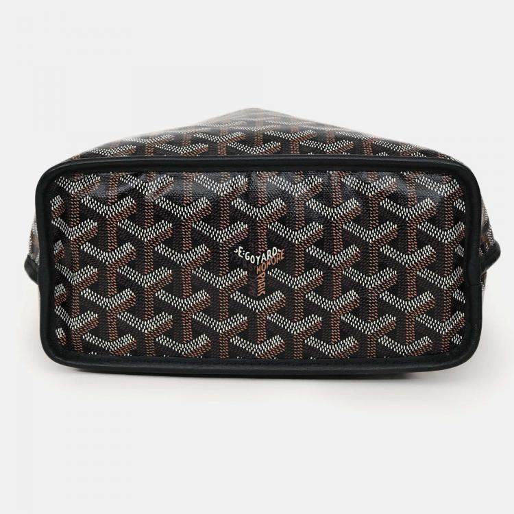 Pre Owned Goyard Black Goyardine Anjou Mini with Pouch