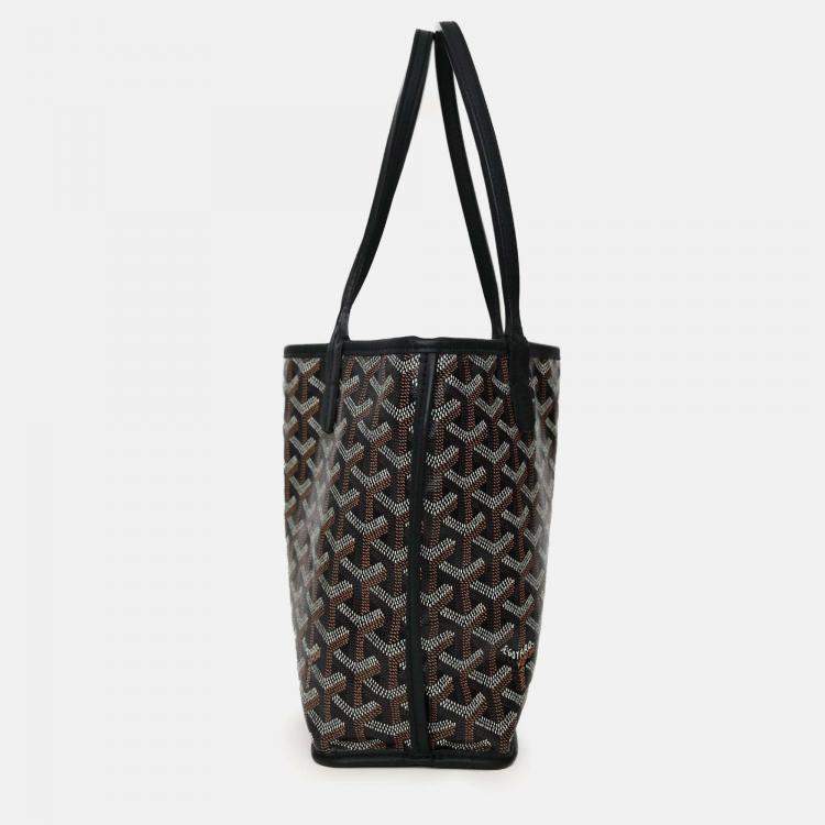 Pre Owned Goyard Black Goyardine Anjou Mini with Pouch