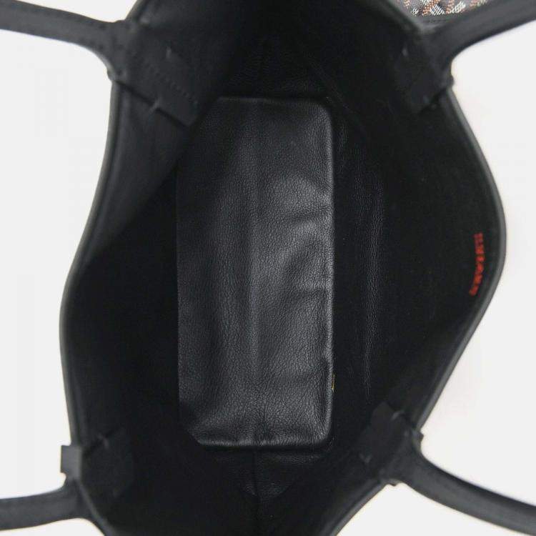 Pre Owned Goyard Black Goyardine Anjou Mini with Pouch