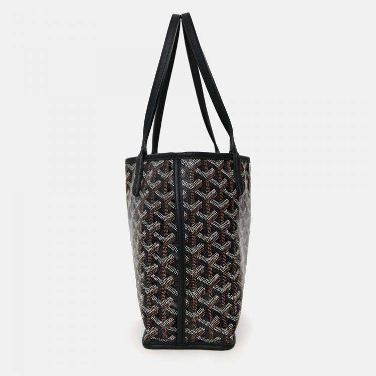 Pre Owned Goyard Black Goyardine Anjou Mini with Pouch