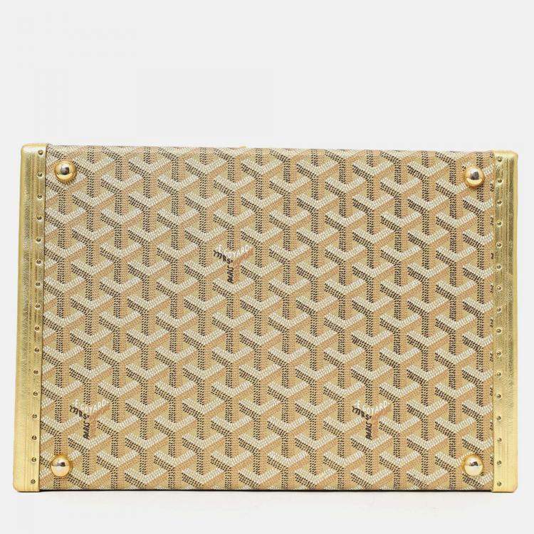 Pre Owned Goyard Gold Coated Canvas Vanity Case With Key
