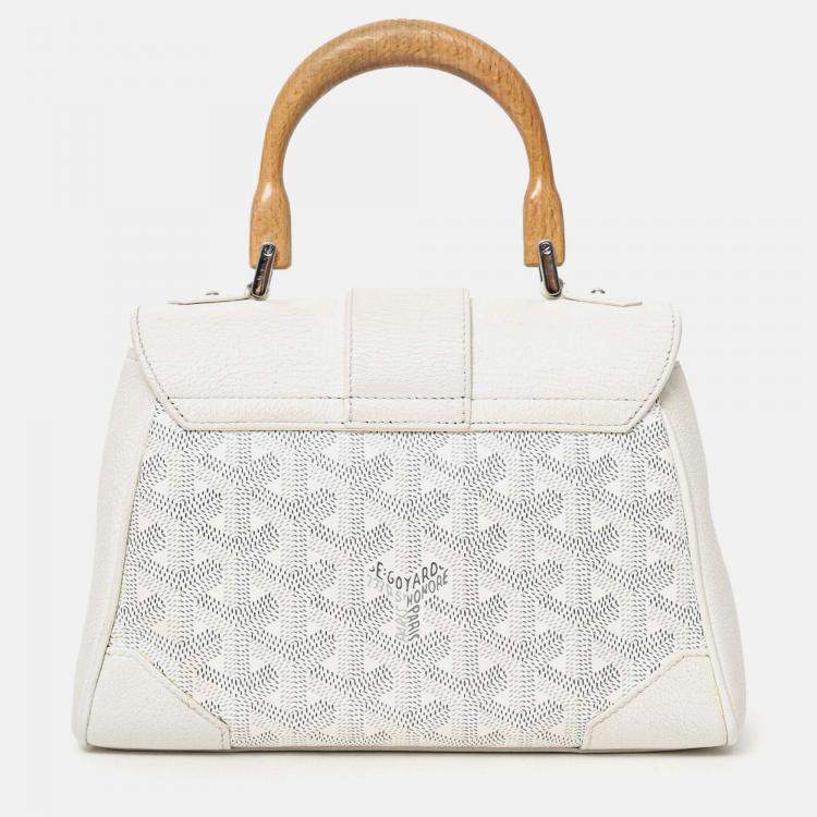 Pre Owned Goyard Cream Goyardine Mini Saigon Bag With Strap