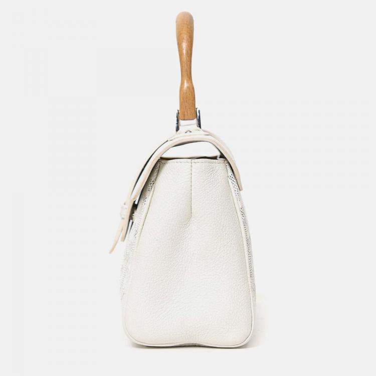 Pre Owned Goyard Cream Goyardine Mini Saigon Bag With Strap