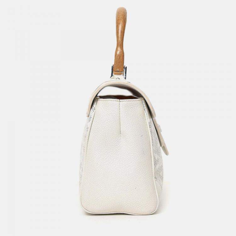 Pre Owned Goyard Cream Goyardine Mini Saigon Bag With Strap
