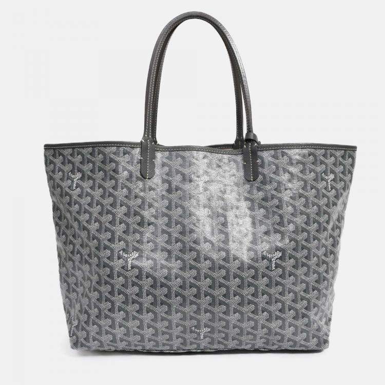 Pre Owned Goyard 2014 Grey Goyardine St. Louis PM Tote with Pouch