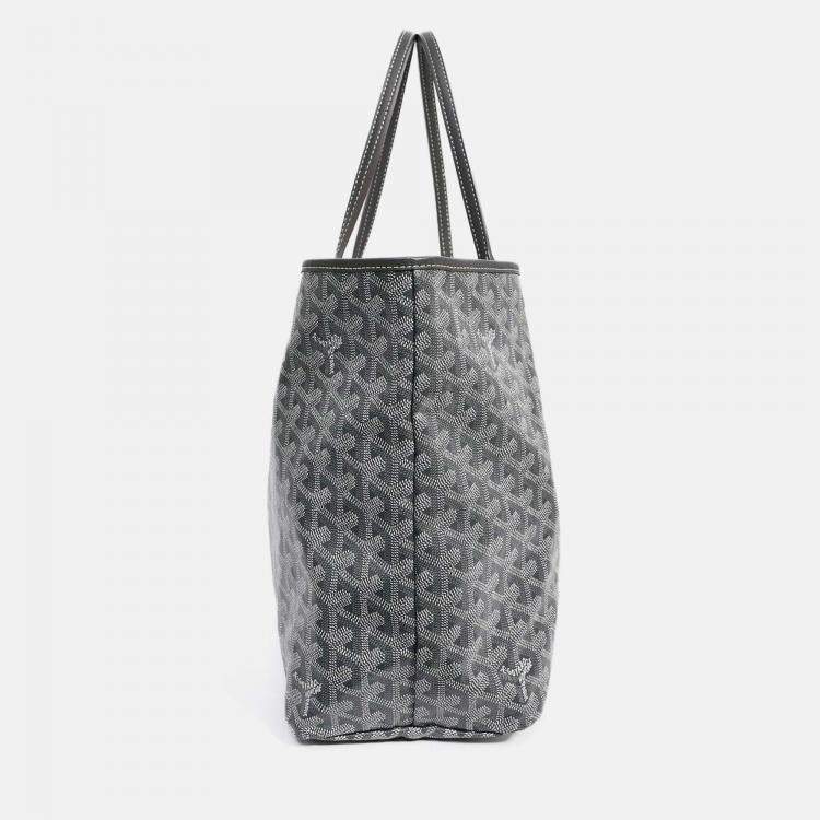 Pre Owned Goyard 2014 Grey Goyardine St. Louis PM Tote with Pouch