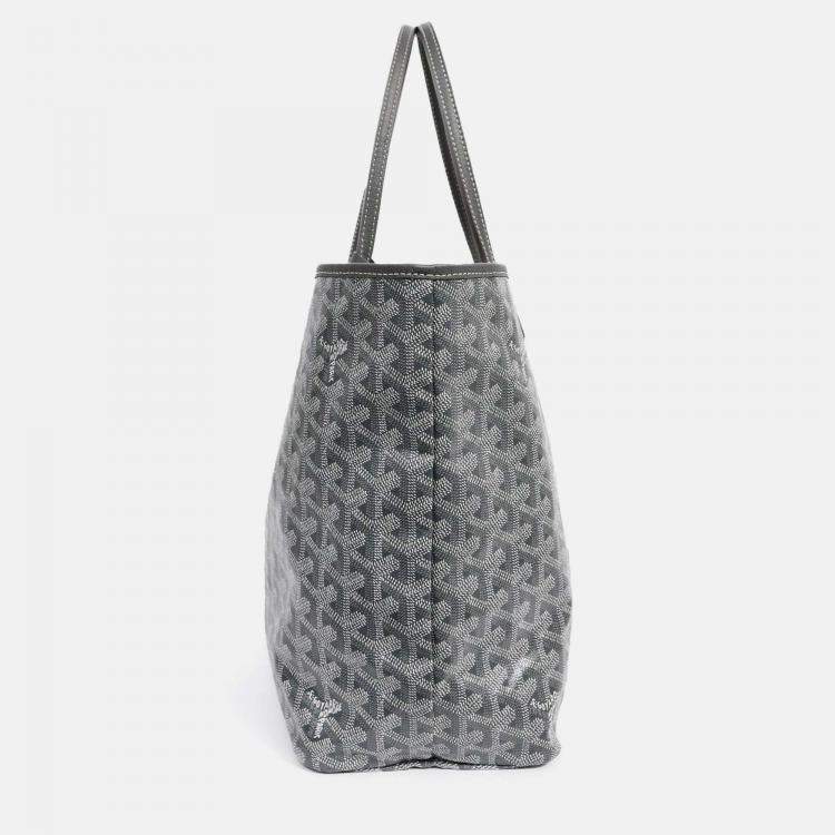 Pre Owned Goyard 2014 Grey Goyardine St. Louis PM Tote with Pouch