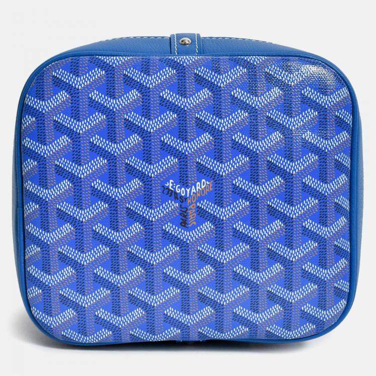 Pre Owned Goyard Blue Goyardine Petit Flot Bucket Bag