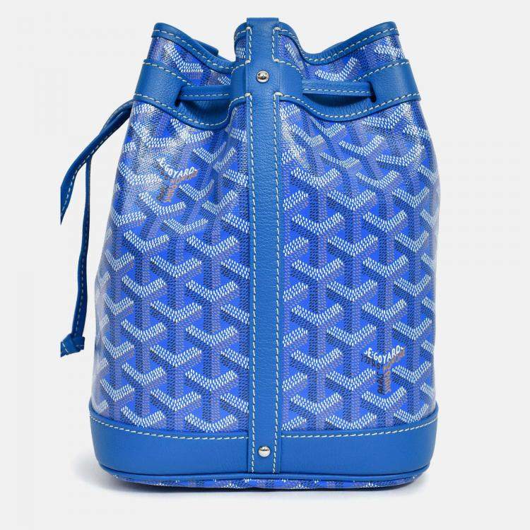 Pre Owned Goyard Blue Goyardine Petit Flot Bucket Bag