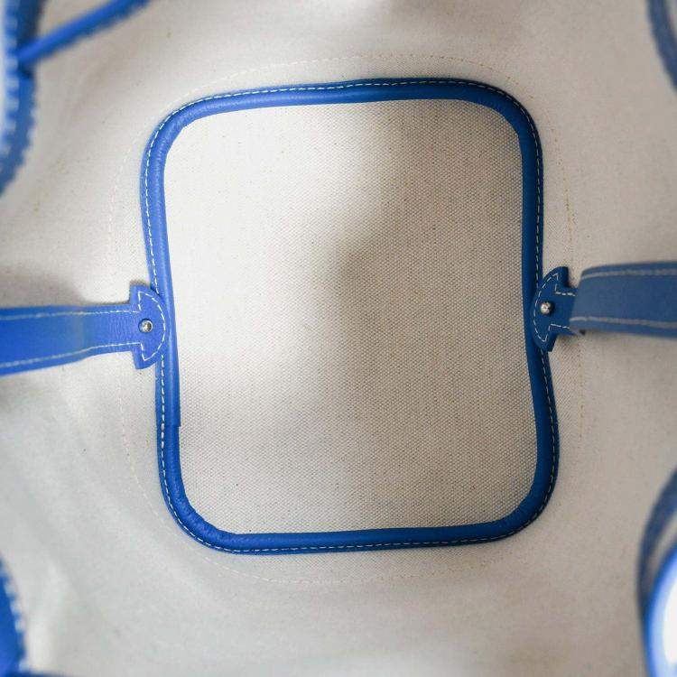 Pre Owned Goyard Blue Goyardine Petit Flot Bucket Bag