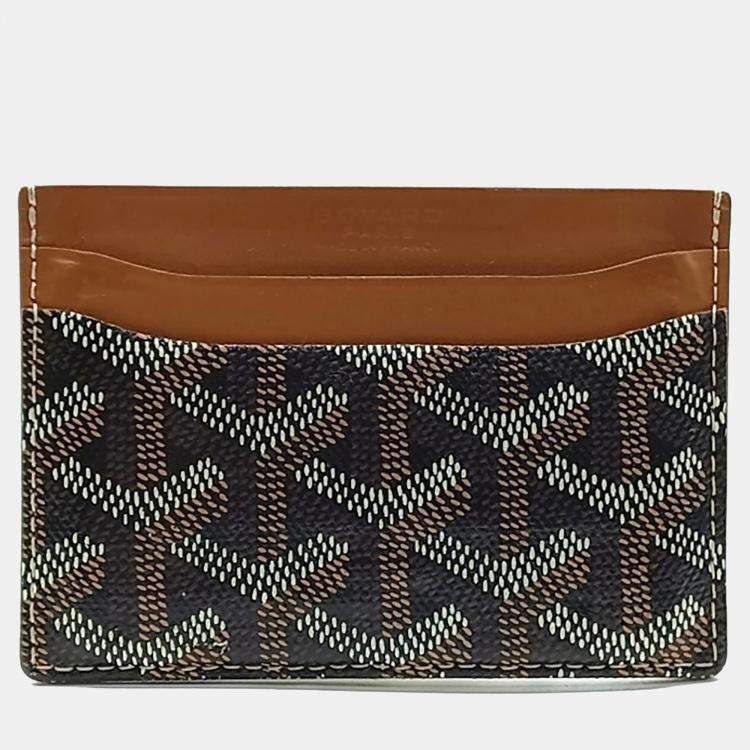 Pre Owned Goyard Brown Coated Canvas Card Wallet
