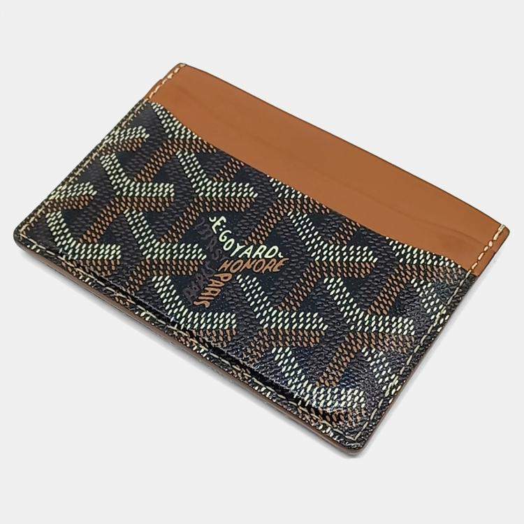 Pre Owned Goyard Brown Coated Canvas Card Wallet