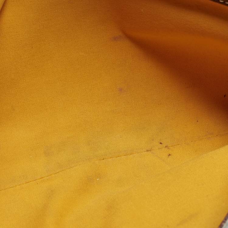 Pre Owned Goyard Sainte Marie Burgundy Goyardine Coated Canvas Clutch