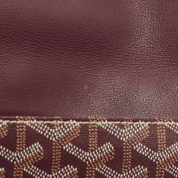 Pre Owned Goyard Sainte Marie Burgundy Goyardine Coated Canvas Clutch