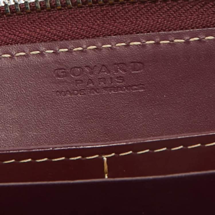 Pre Owned Goyard Matignon GM Burgundy Goyardine Coated Canvas Wallet