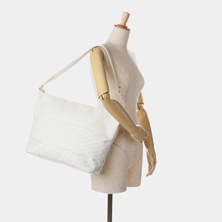 Pre Owned Goyard White Goyardine Grenadine Hobo