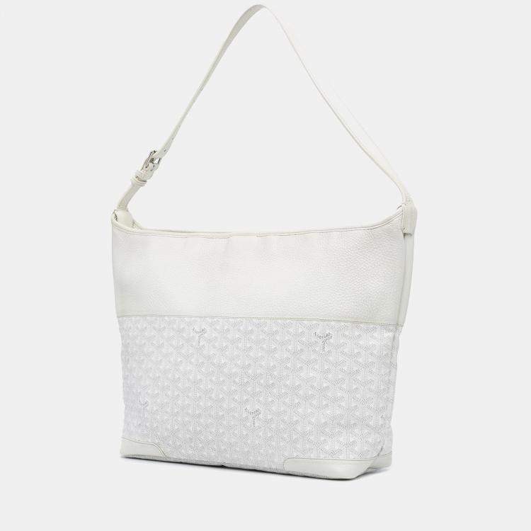 Pre Owned Goyard White Goyardine Grenadine Hobo