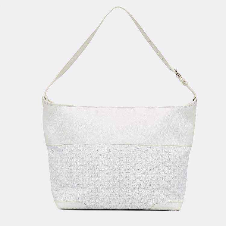 Pre Owned Goyard White Goyardine Grenadine Hobo