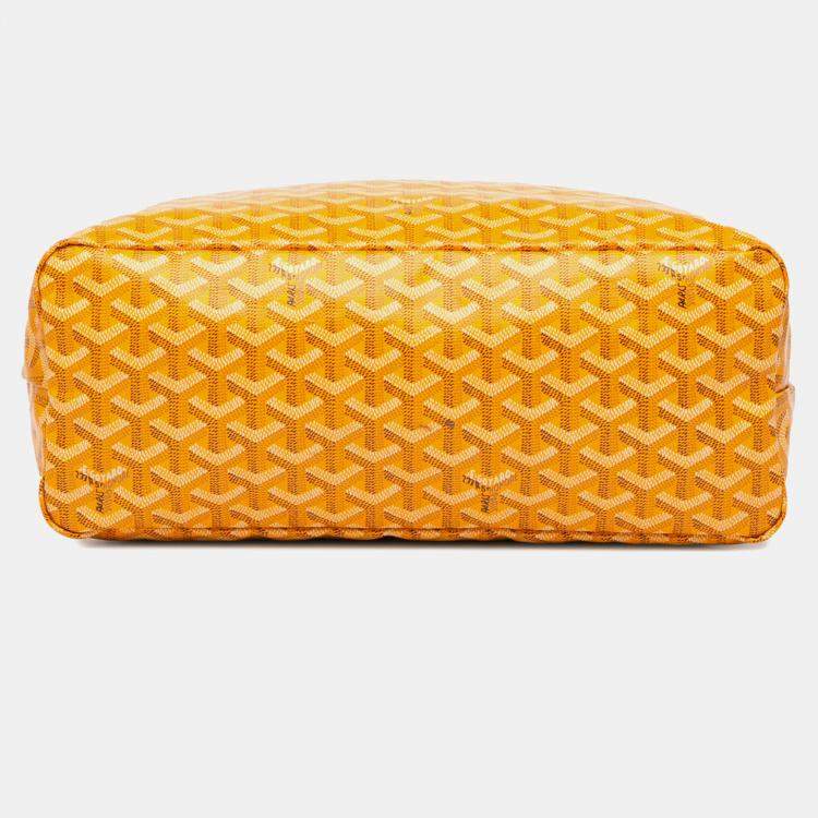 Pre Owned Goyard Yellow Goyardine Boheme Hobo