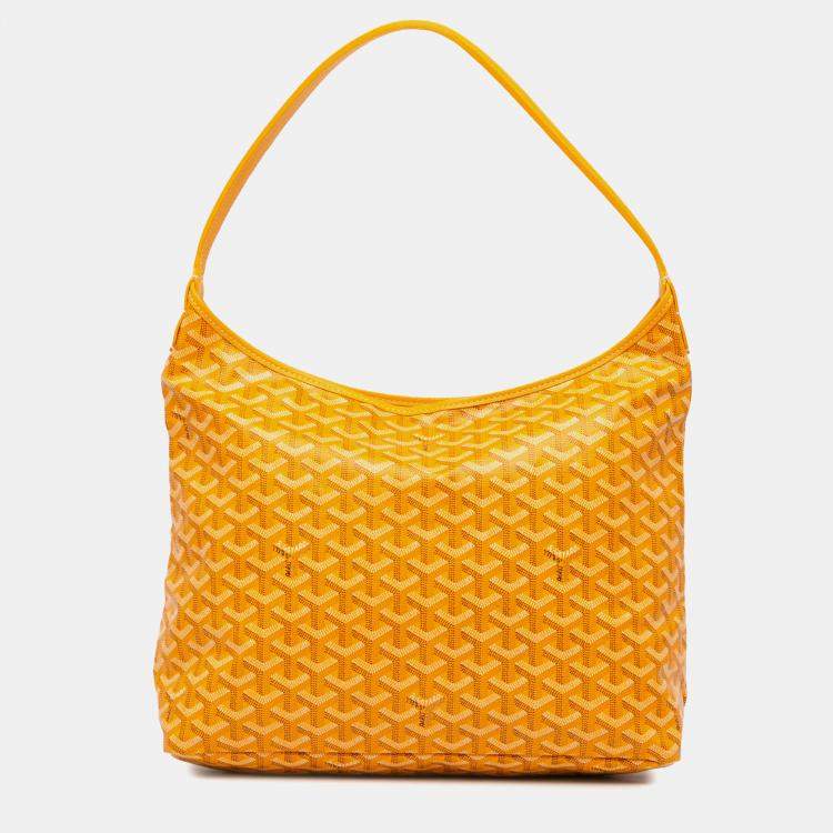 Pre Owned Goyard Yellow Goyardine Boheme Hobo