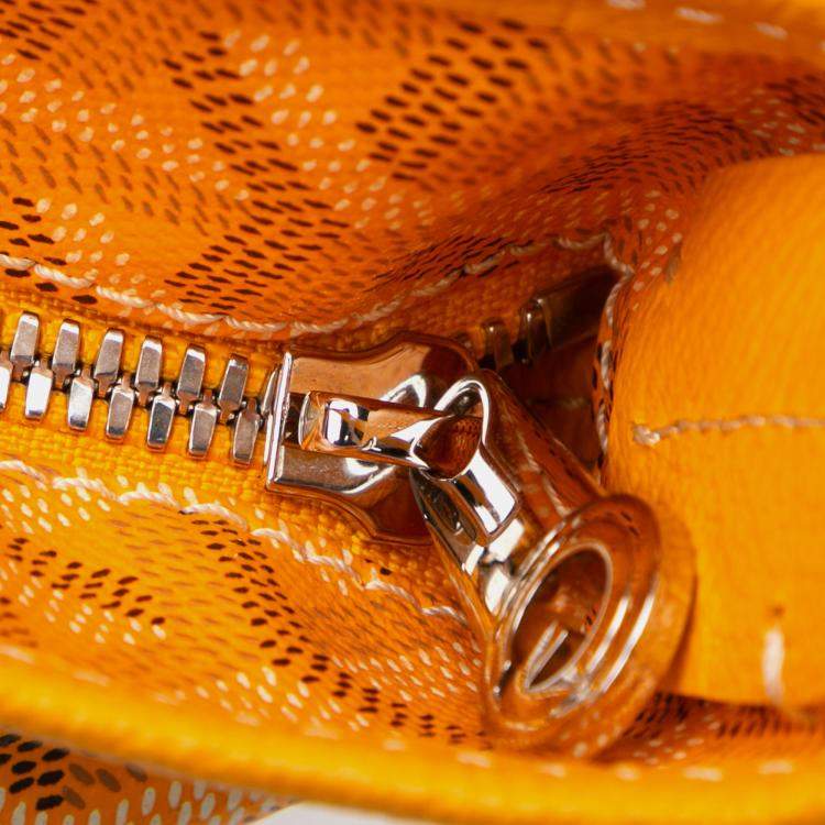 Pre Owned Goyard Yellow Goyardine Boheme Hobo