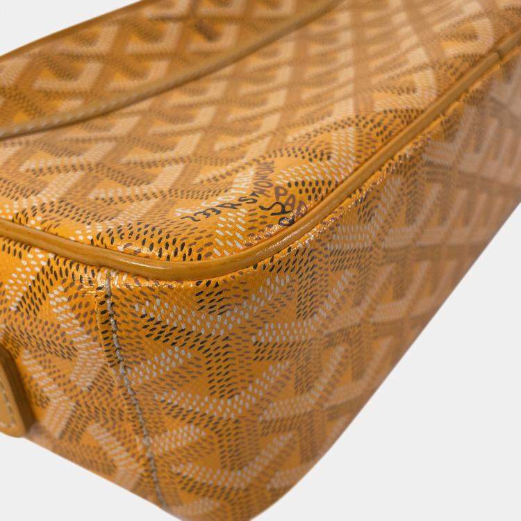 Pre Owned Goyard Yellow Goyardine Sac Cap Vert