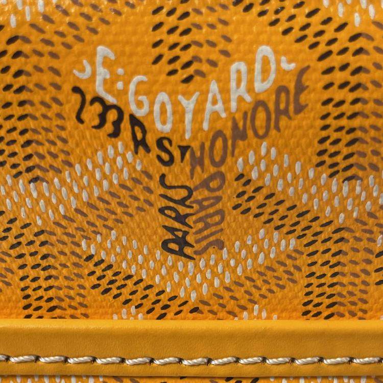 Pre Owned Goyard Yellow Goyardine Sac Cap Vert