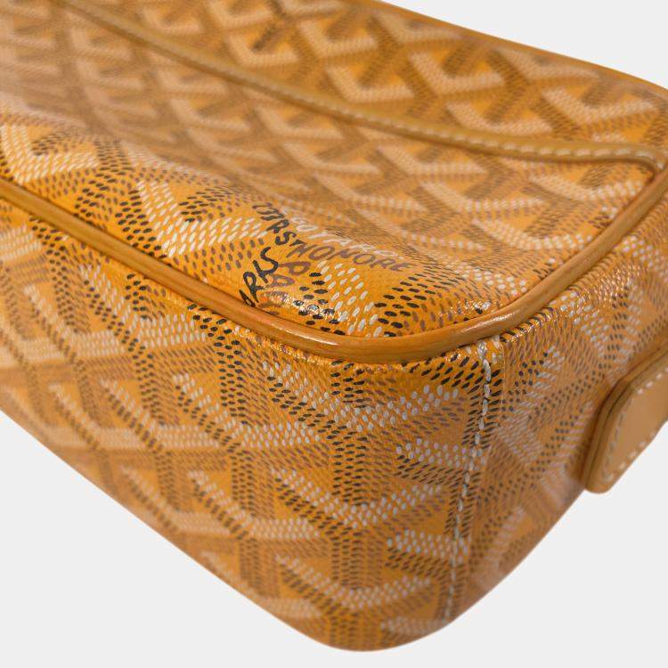 Pre Owned Goyard Yellow Goyardine Sac Cap Vert