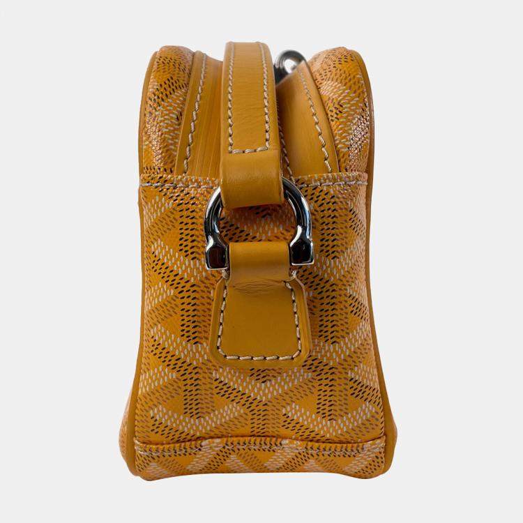 Pre Owned Goyard Yellow Goyardine Sac Cap Vert