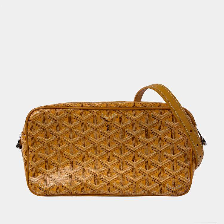 Pre Owned Goyard Yellow Goyardine Sac Cap Vert