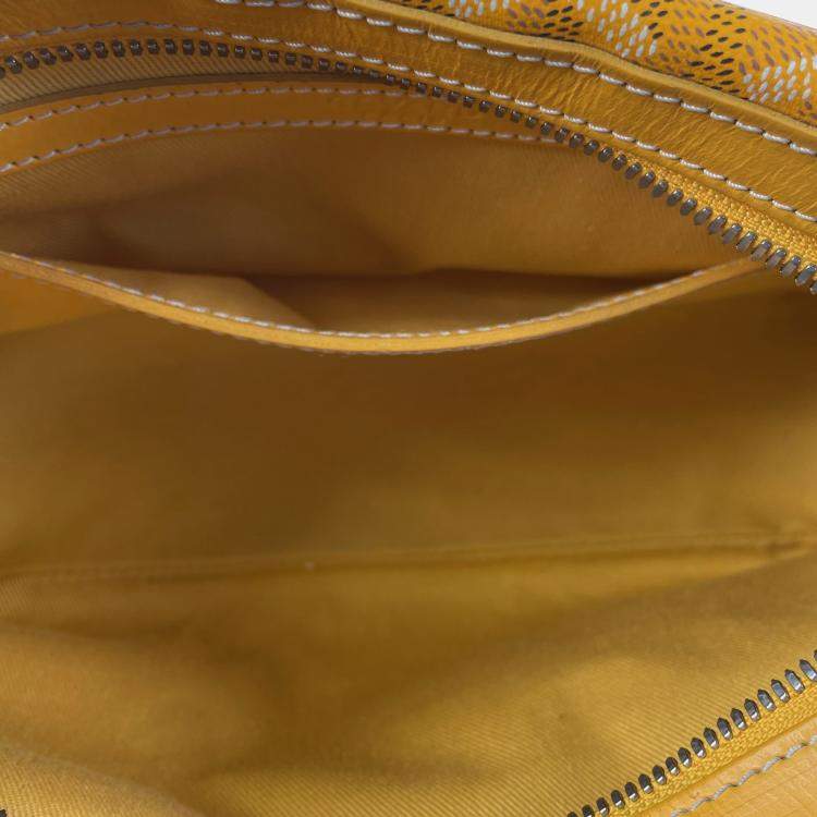 Pre Owned Goyard Yellow Goyardine Sac Cap Vert