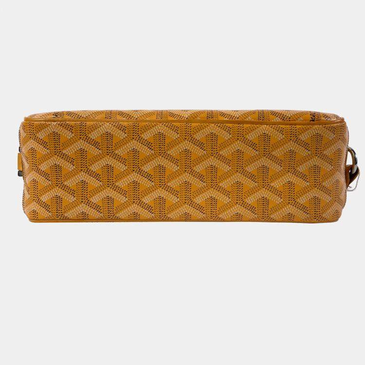 Pre Owned Goyard Yellow Goyardine Sac Cap Vert