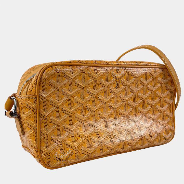 Pre Owned Goyard Yellow Goyardine Sac Cap Vert