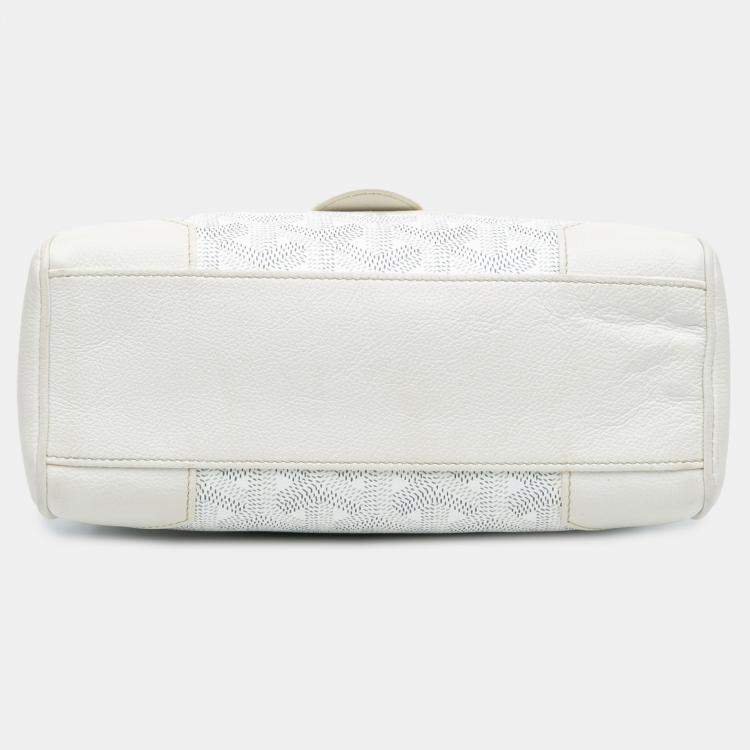 Pre Owned Goyard White Mini Goyardine Saigon Souple