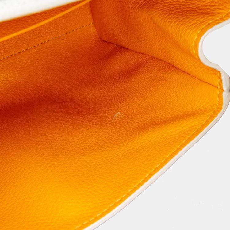 Pre Owned Goyard White Mini Goyardine Saigon Souple