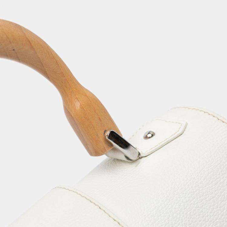 Pre Owned Goyard White Mini Goyardine Saigon Souple