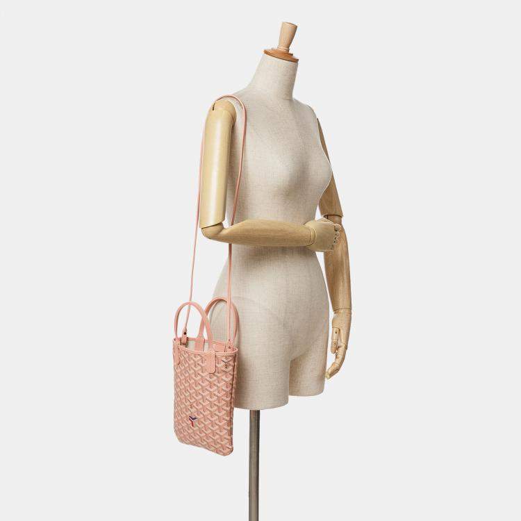 Pre Owned Goyard Pink Goyardine Poitiers Claire Voie