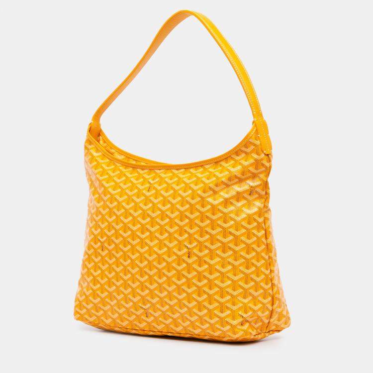 Pre Owned Goyard Yellow Goyardine Boheme Hobo