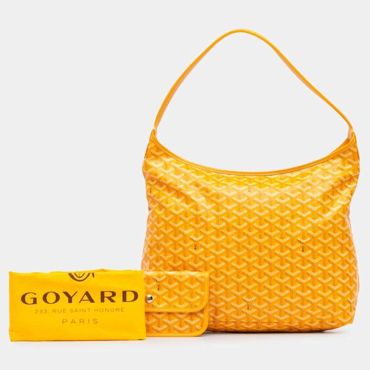 Pre Owned Goyard Yellow Goyardine Boheme Hobo