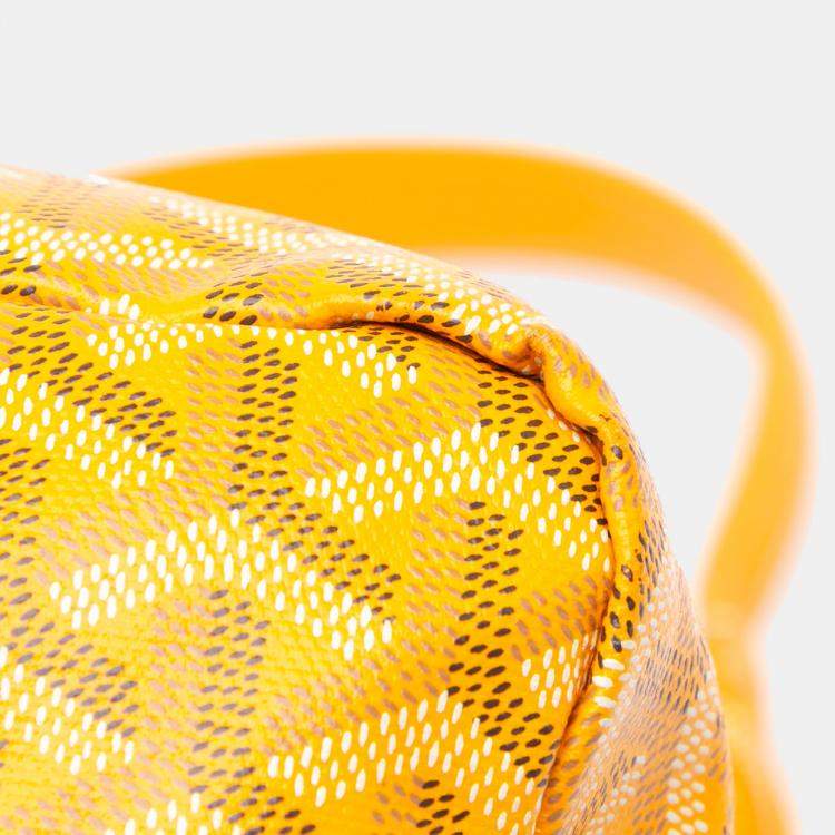 Pre Owned Goyard Yellow Goyardine Boheme Hobo