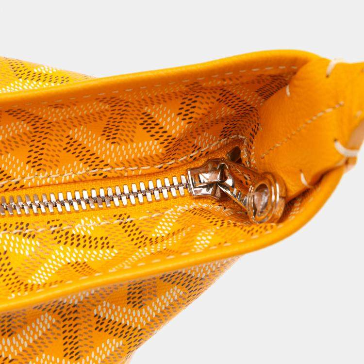 Pre Owned Goyard Yellow Goyardine Boheme Hobo