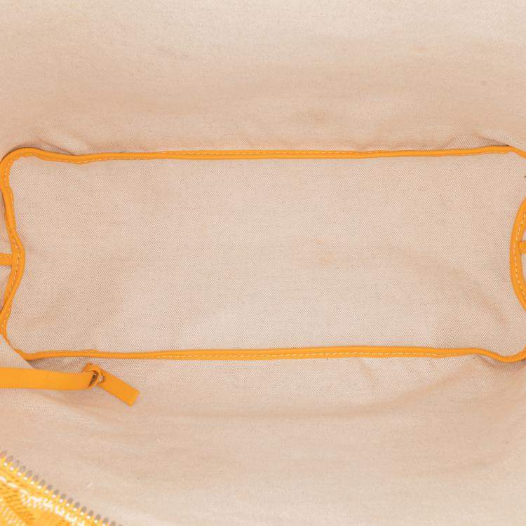 Pre Owned Goyard Yellow Goyardine Boheme Hobo