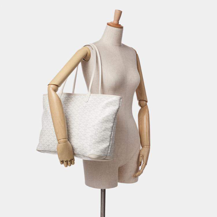 Pre Owned Goyard White Goyardine Artois PM