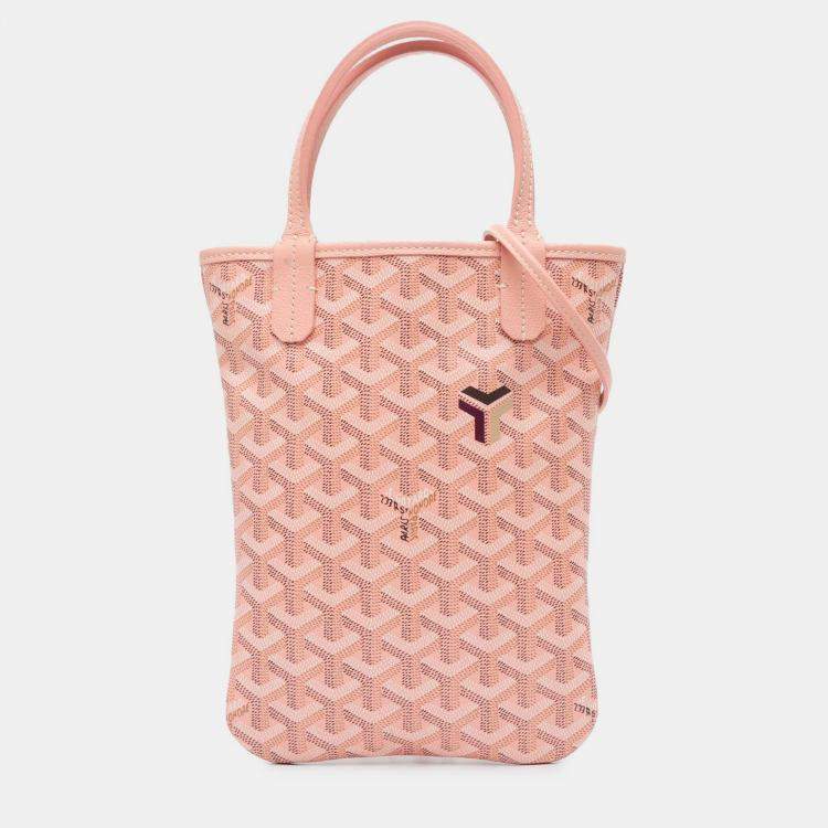 Pre Owned Goyard Pink Goyardine Poitiers Claire Voie