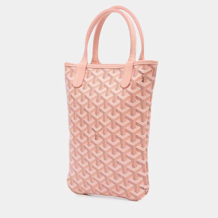 Pre Owned Goyard Pink Goyardine Poitiers Claire Voie