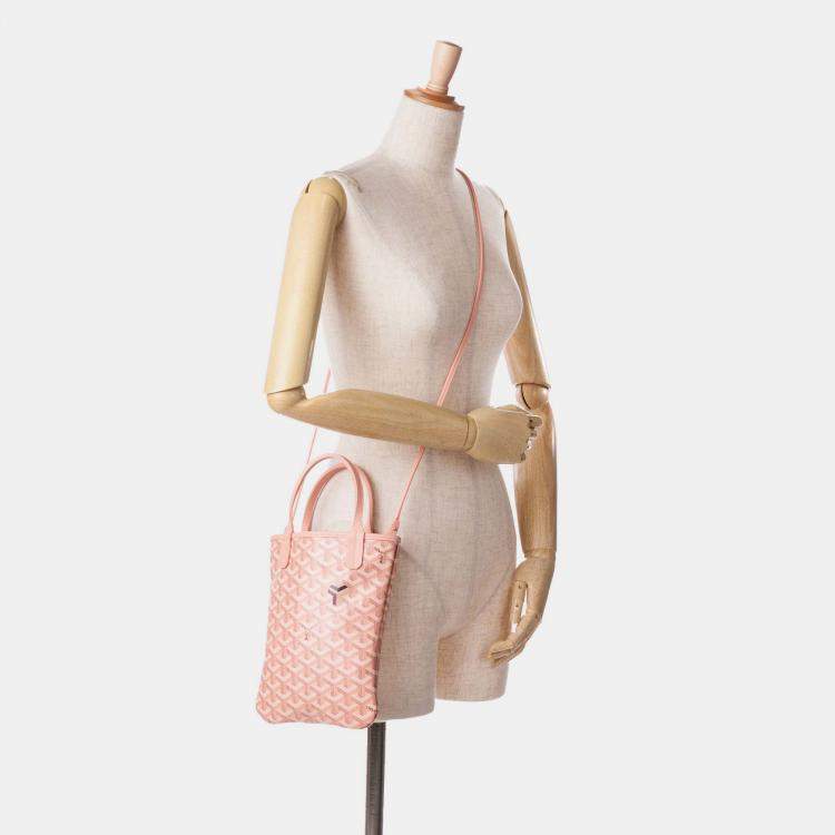 Pre Owned Goyard Pink Goyardine Poitiers Claire Voie